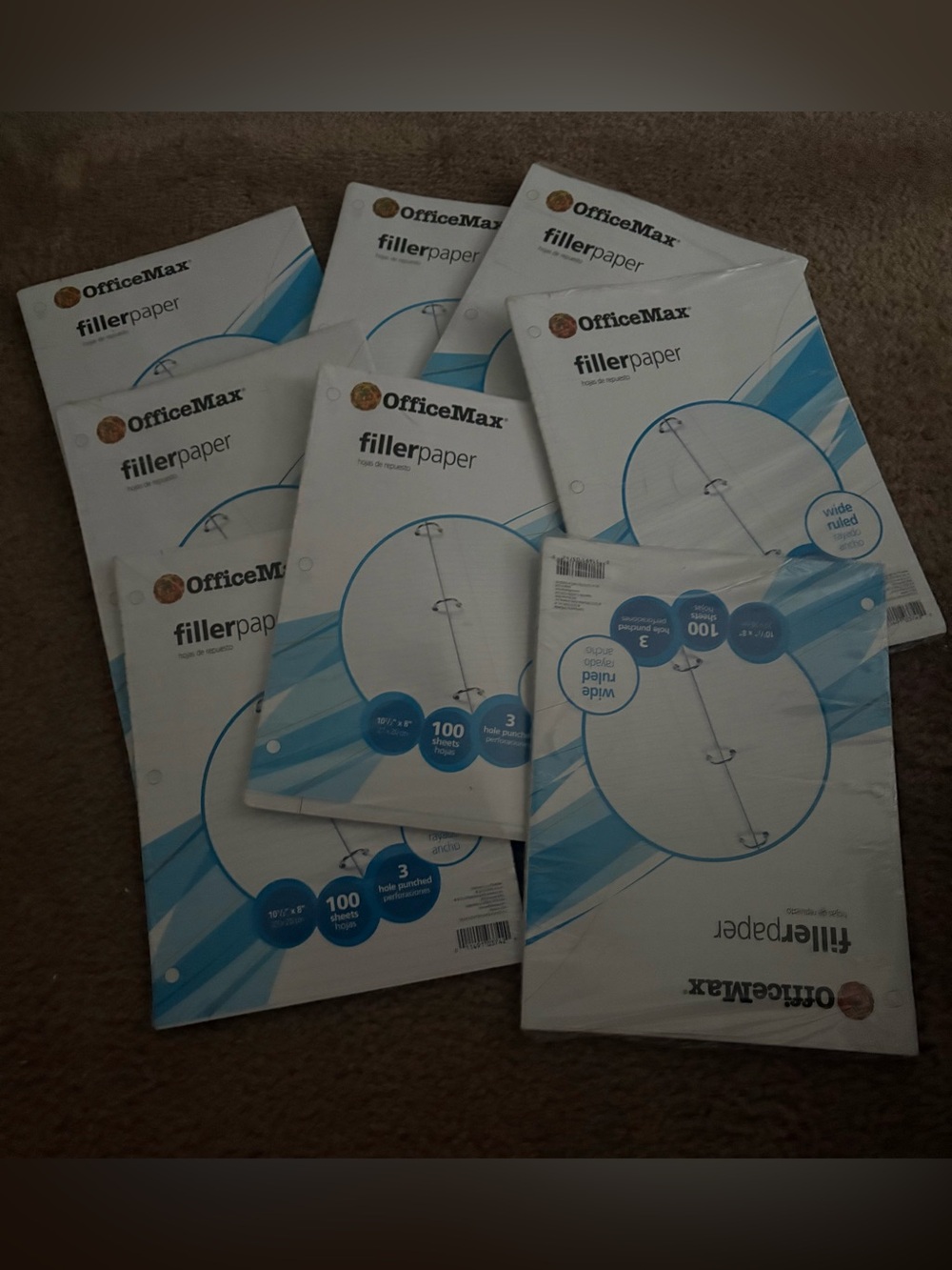 (Lot of 8 packs)  Filler Paper, wide ruled